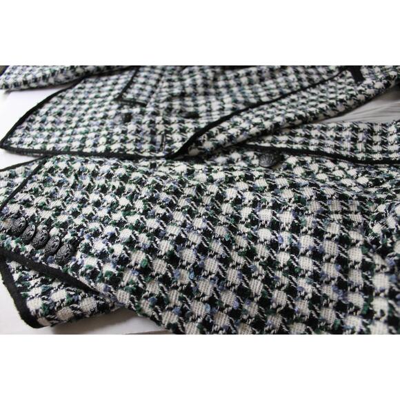 Veronica Beard Metallic Check Cotton Blend, Tweed Dickey Jacket, Size 8 - Picture 5 of 12